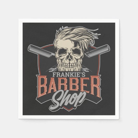 Personalisierter Hipster aus Friseursalon Skull un Serviette (Vorderseite)