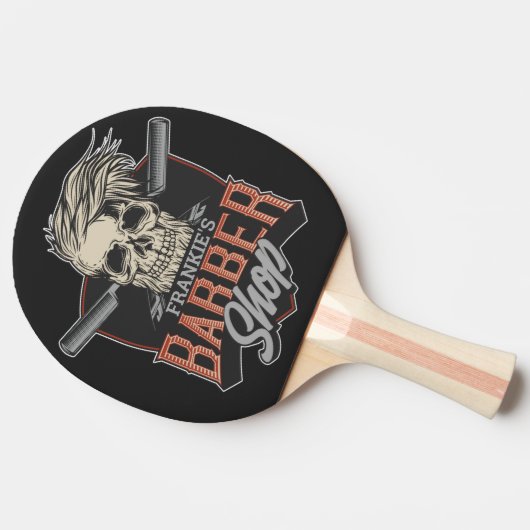 Personalisierter Hipster aus Friseursalon Skull un Tischtennis Schläger (Seitenansicht)