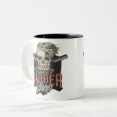 Personalisierter Hipster aus Friseursalon Skull un Zweifarbige Tasse (Vorderseite Links)