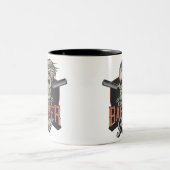 Personalisierter Hipster aus Friseursalon Skull un Zweifarbige Tasse (Mittel)