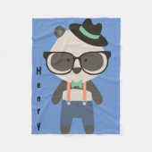 Personalisierter Hipster Cool Panda Bear Baby Fleecedecke (Vorderseite)