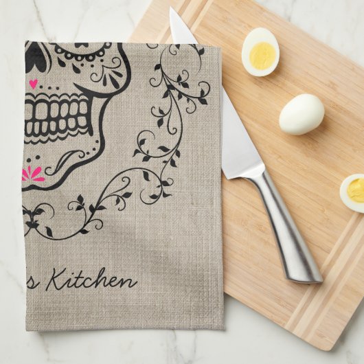 Personalisierter Hipster Zuckerhut Geschirrtuch (Viertel Falte)