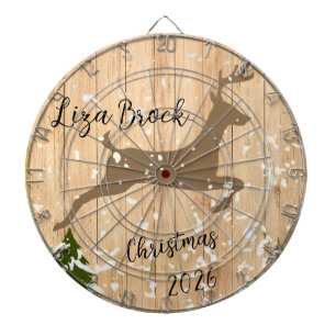 Personalisierter Hirsch Weihnachtsbaumkugel Holz H Dartscheibe