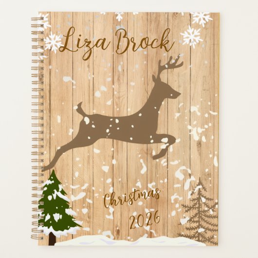 Personalisierter Hirsch Weihnachtsbaumkugel Holz H Planer (Vorderseite)