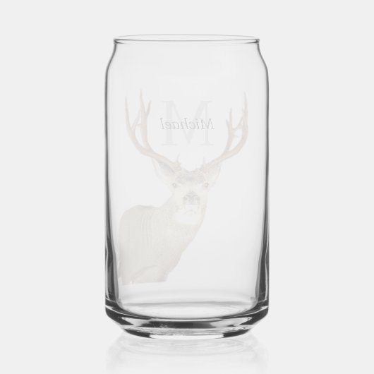 Personalisierter Hirschjagd Monogram Antler Groom Dosenglas (Rückseite)