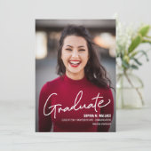 Personalisierter Hochschulabschluss mit Foto Annou Ankündigung (Stehend Vorderseite)