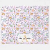 Personalisierter Hochtee-Monogramm-Name Pastell-Li Fleecedecke (Vorderseite (Horizontal))