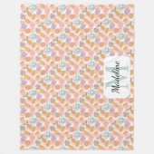 Personalisierter Hochtee-Monogramm-Name Pastellros Fleecedecke (Vorderseite)