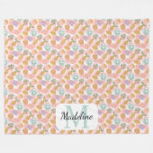 Personalisierter Hochtee-Monogramm-Name Pastellros Fleecedecke (Vorderseite (Horizontal))