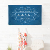 Personalisierter Hochzeitbanner Vintag Marine Blue Banner (Insitu)