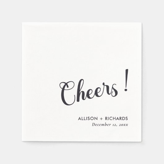 Personalisierter Hochzeitcocktail Napkins mit Name Serviette (Vorderseite)