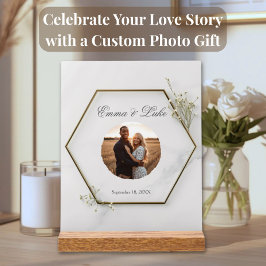 Personalisierter Hochzeits-Acrylblock mit Foto Acrylschild