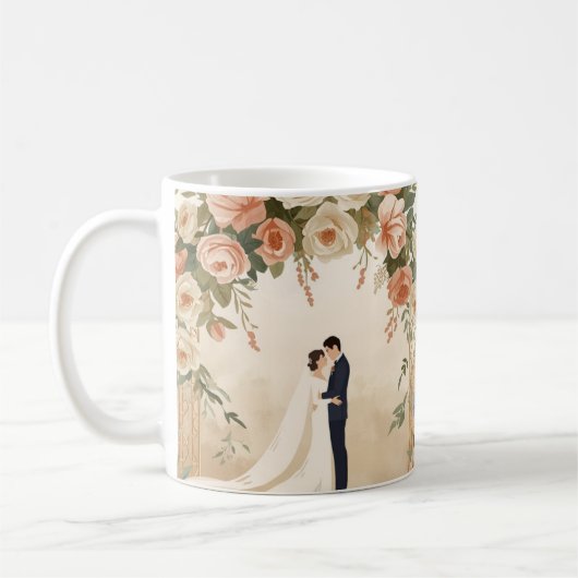 Personalisierter Hochzeitsbecher Kaffeetasse (Links)