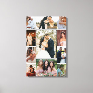 Personalisierter Hochzeitscollage-Leinwanddruck mi Leinwanddruck