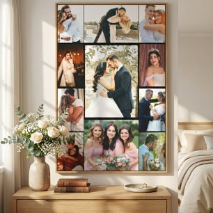 Personalisierter Hochzeitscollage-Leinwanddruck mi Leinwanddruck