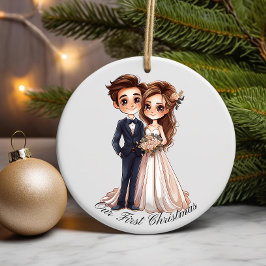 Personalisierter Hochzeitscouch, unser erstes Weih Keramik Ornament