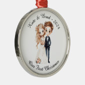 Personalisierter Hochzeitscouch, unser erstes Weih Ornament Aus Metall (Rechts)