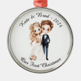 Personalisierter Hochzeitscouch, unser erstes Weih Ornament Aus Metall