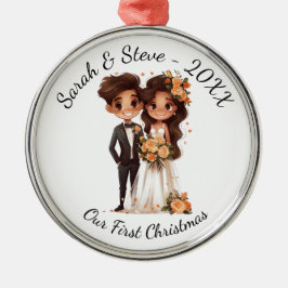 Personalisierter Hochzeitscouch, unser erstes Weih Ornament Aus Metall