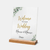 Personalisierter Hochzeitsempfang Acrylschild (Winkel)
