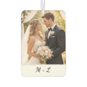 Personalisierter Hochzeitsfoto mit Initialen Autolufterfrischer (Rückseite)