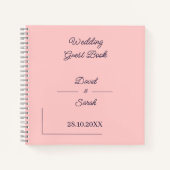 Personalisierter Hochzeitsgast mit einfachem Peach Notizblock (Vorderseite)