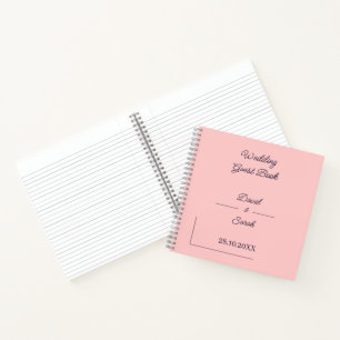 Personalisierter Hochzeitsgast mit einfachem Peach Notizblock