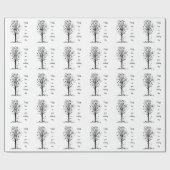 Personalisierter Hochzeitsherzbaum Geschenkpapier (Flach)