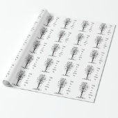 Personalisierter Hochzeitsherzbaum Geschenkpapier (Ungerollt)