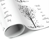 Personalisierter Hochzeitsherzbaum Geschenkpapier (Rolleneckpunkt)