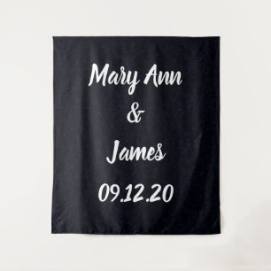 Personalisierter Hochzeitshintergrund Red Gold Lig Wandteppich