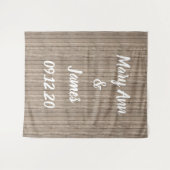 Personalisierter Hochzeitshintergrund Wandteppich (Vorderseite (Horizontal))