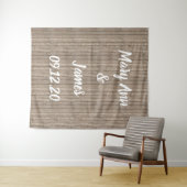 Personalisierter Hochzeitshintergrund Wandteppich (Beispiel (Horizontal))