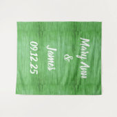 Personalisierter Hochzeitshintergrund Wandteppich (Vorderseite (Horizontal))