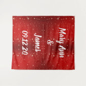 Personalisierter Hochzeitshintergrund Wandteppich (Vorderseite (Horizontal))