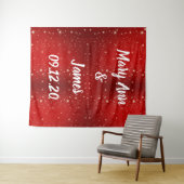 Personalisierter Hochzeitshintergrund Wandteppich (Beispiel (Horizontal))