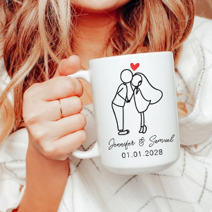 Personalisierter Hochzeitskaffeebecher als Geschen Kaffeetasse