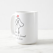 Personalisierter Hochzeitskaffeebecher als Geschen Kaffeetasse (Vorderseite Links)