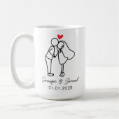 Personalisierter Hochzeitskaffeebecher als Geschen Kaffeetasse (Links)