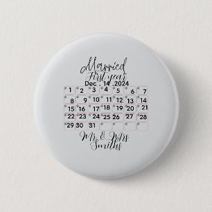 Personalisierter Hochzeitskalender Datum Button