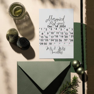 Personalisierter Hochzeitskalender Datum  Einladung