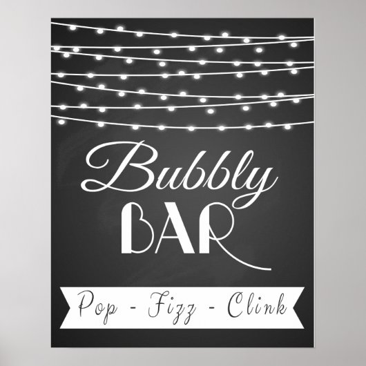 Personalisierter Hochzeitskalkpappdruck "Bubbly Ba Poster (Vorne)