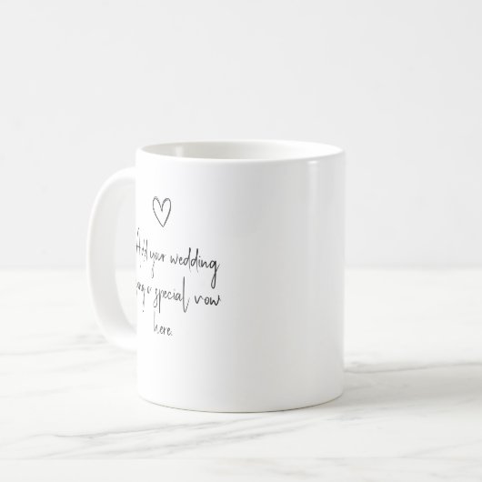 Personalisierter Hochzeitsliedtext oder Eheverspre Kaffeetasse (Vorderseite Links)