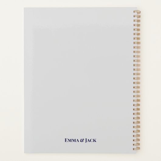 Personalisierter Hochzeitsplaner für Sie und mich  Planer (Rückseite)