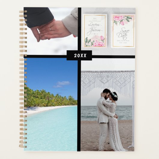 Personalisierter Hochzeitsplaner mit 4 Bildern Planer (Vorderseite)