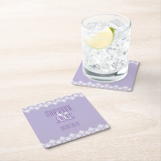Personalisierter Hochzeitssender Untersetzer Lilac (Vor Ort)