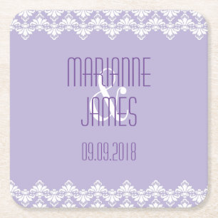 Personalisierter Hochzeitssender Untersetzer Lilac