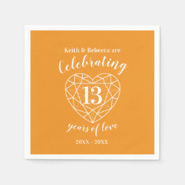 Personalisierter Hochzeitstag 13 Jahre Stadt Serviette