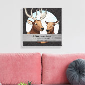 Personalisierter Hochzeitstag, Elchpaare Leinwanddruck (Insitu (Wohnzimmer))