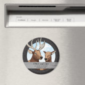 Personalisierter Hochzeitstag, Elchpaare Magnet (In Situ (Geschirrspüler))